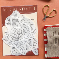 M Creative J Vegetables Peel Stick & Stitch Embroidery Patterns