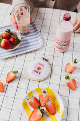 Cotton Clara Craft Kits & Supplies - Strawberry Milk Beginner Cross Stitch Kit