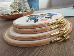 Nurge Beech Wood and Brass Screw Embroidery Hoop 8mm - No. 7 - 11"