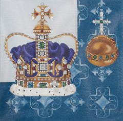 Leigh Designs Coronation Needlepoint Canvas with Stitch Guide