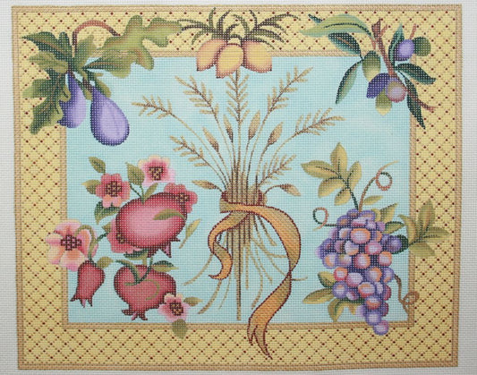 Rishfeld Designs Wheat & Fruit Challah Cover Needlepoint Canvas