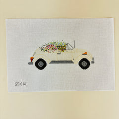 Stitch Style Volkswagen with Flowers Needlepoint Canvas