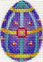A. Bradley Needlearts Purple & Aqua Jeweled Mini-Egg Needlepoint Canvas