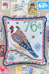 Lindy Stitches Air Mail Series - 3 July European Goldfinch Cross Stitch Pattern