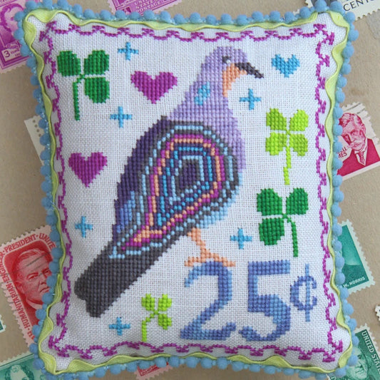 Lindy Stitches Air Mail Series - 1 March Oriental Turtle Dove Cross Stitch Pattern