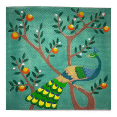 Alice Peterson Co. Peacock & Oranges Needlepoint Canvas