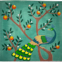 Alice Peterson Co. Peacock & Oranges Needlepoint Canvas