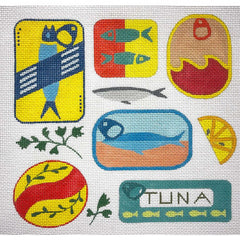 Alice Peterson Co. Tuna Can Collage Needlepoint Canvas