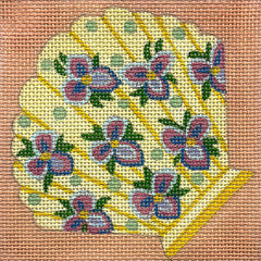 Alice Peterson Co. Yellow Floral Shell Needlepoint Canvas