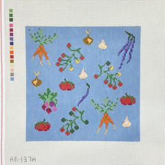 Alice & Blue In The Garden Pillow Needlepoint Canvas