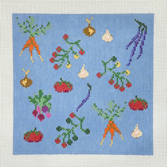 Alice & Blue In The Garden Pillow Needlepoint Canvas