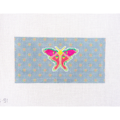 Alice & Blue Luna Moth Needlepoint Canvas