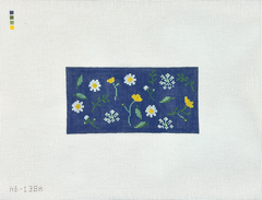 Alice & Blue Pressed Floral Clutch Insert Needlepoint Canvas