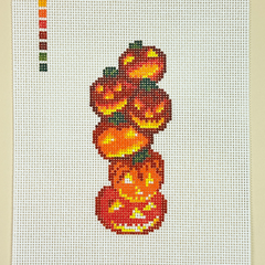 Alice & Blue Vintage Pumpkin Stack Needlepoint Canvas
