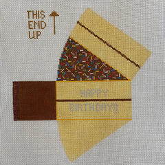 Ann Kaye Studio 3D Slice of Birthday Cake Needlepoint Canvas