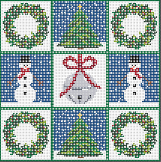 Ann Kaye Studio Christmas Tic Tac Toe Needlepoint Canvas