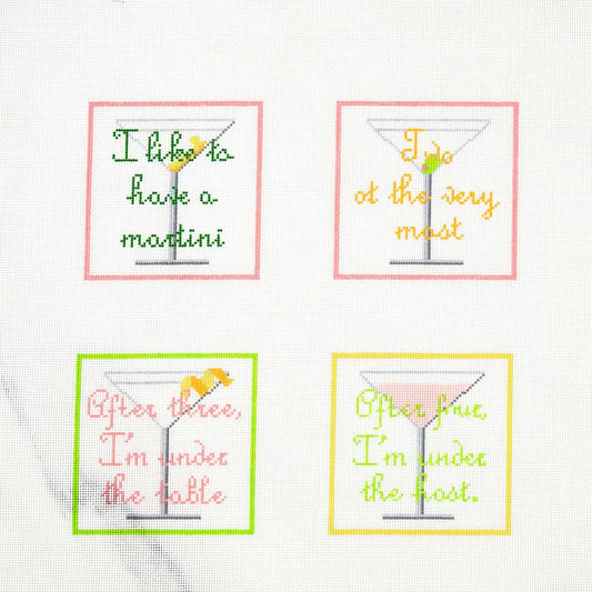 Ann Kaye Studio Martini Coasters Needlepoint Canvas