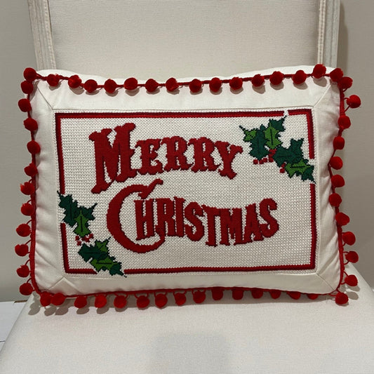 Ann Kaye Studio Merry Christmas Pillow Needlepoint Canvas