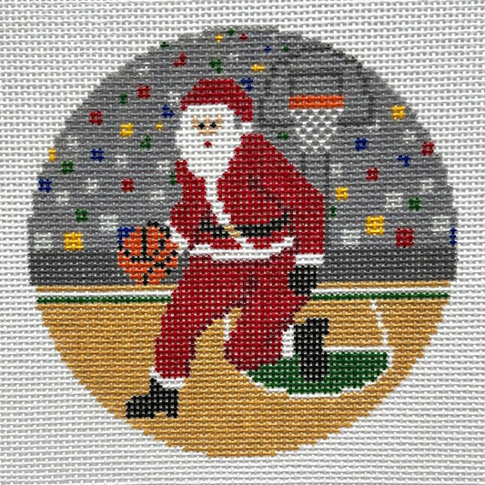 Ann Kaye Studio Sporty Santa Needlepoint Canvas - Basketball