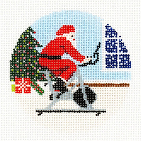 Ann Kaye Studio Sporty Santa Needlepoint Canvas - Spinning