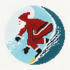 Ann Kaye Studio Sporty Santa Needlepoint Canvas - Surfing