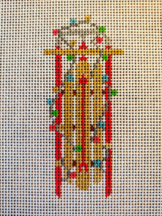 Anne Fisher Designs Sled with Lights Needlepoint Canvas