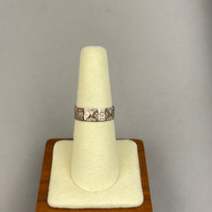 Antique Victorian Floral Cigar Band Ring in 9k Rose Gold