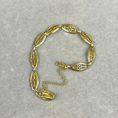 Antique French 18k Gold Filigree Link Bracelet