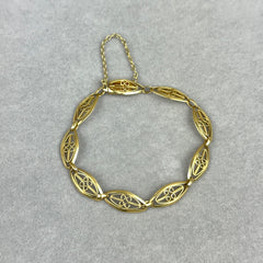 Antique French 18k Gold Filigree Link Bracelet
