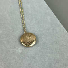 Antique Star Set Diamond Locket Necklace in 10k Gold