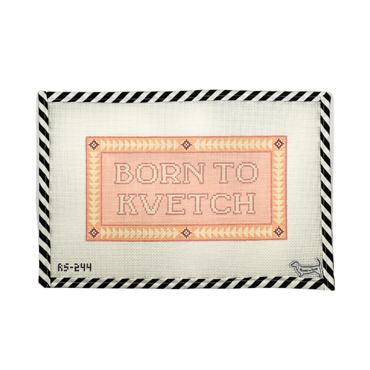 Atlantic Blue Canvas Rooney and Stitch Born To Kvetch Needlepoint Canvas