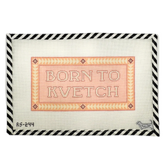 Atlantic Blue Canvas Rooney and Stitch Born To Kvetch Needlepoint Canvas