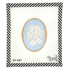 Atlantic Blue Canvas Rooney and Stitch The Havanese Dog Cameo Needlepoint Canvas