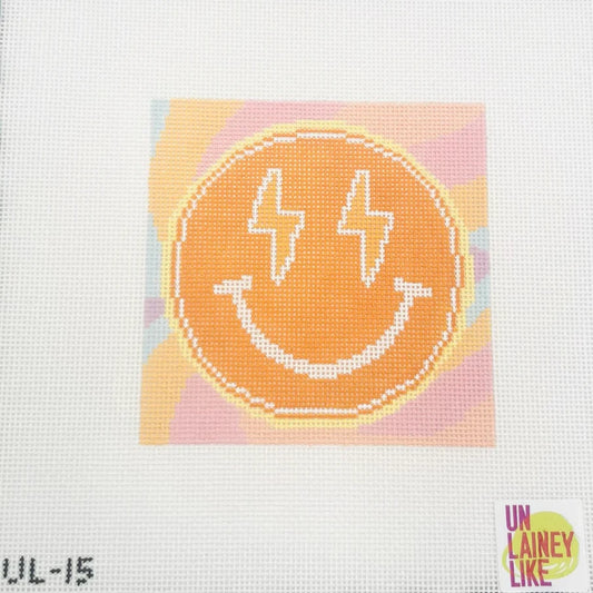 Atlantic Blue Canvas UnLainey Like Neon Smiley Face Needlepoint Canvas