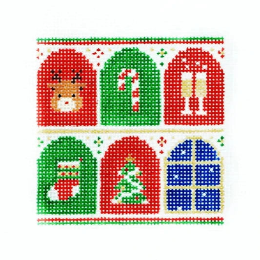 Audrey Wu Designs Advent Calendar Coaster Needlepoint Canvas - #4 Reindeer