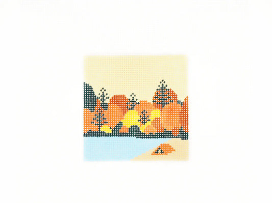 Audrey Wu Designs Fall Camping Needlepoint Canvas