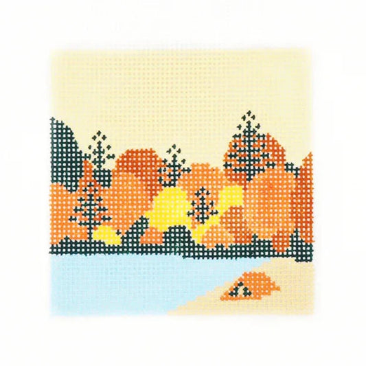 Audrey Wu Designs Fall Camping Needlepoint Canvas