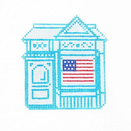 Audrey Wu Designs Painted Lady Needlepoint Canvas - US Flag