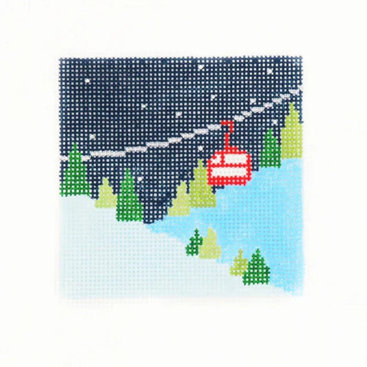 Audrey Wu Designs Winter Skiing Needlepoint Canvas