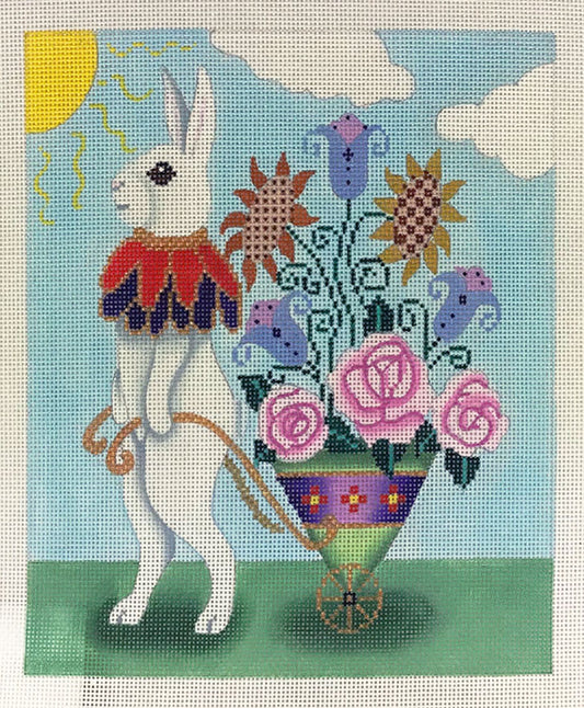 Brenda Stofft Designs Peter Rabbit with Flowers Needlepoint Canvas