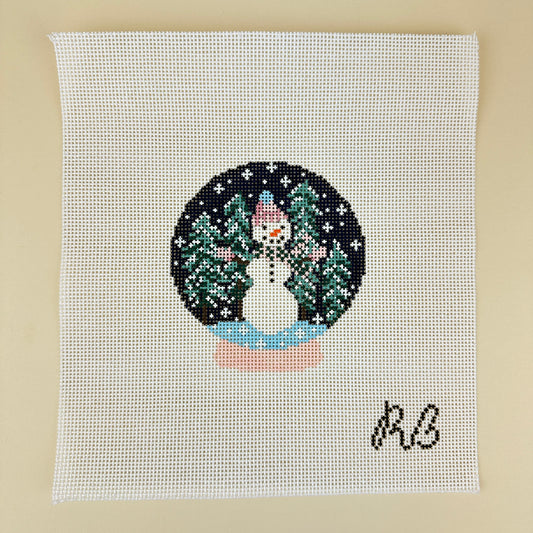 Rachel Barri Snowman Snow globe Needlepoint Canvas