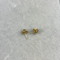 Antique Victorian Buttercup Diamond Stud Earring in 14k Rose Gold