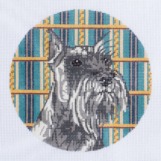Barbara Russell Small Schnauzer Head Needlepoint Canvas