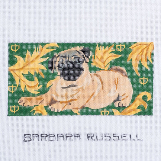 Barbara Russell Fawn Pug Dog Eyeglass Case Needlepoint Canvas