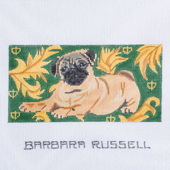 Barbara Russell Fawn Pug Dog Eyeglass Case Needlepoint Canvas