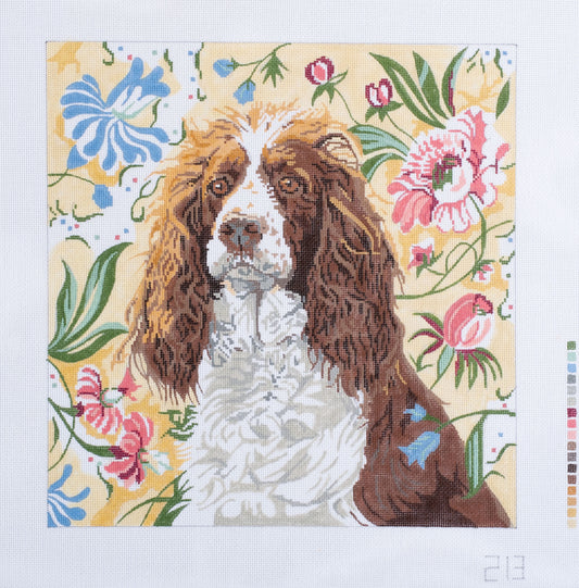 Barbara Russell Springer Spaniel Dog Needlepoint Canvas