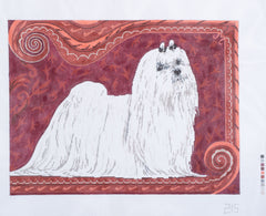 Barbara Russell Maltese Dog with Attitude Needlepoint Canvas