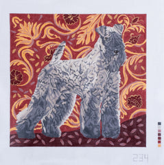 Barbara Russell Kerry Blue Terrier Dog Needlepoint Canvas