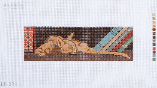 Barbara Russell Sleeping Cat Bookweight Needlepoint Canvas
