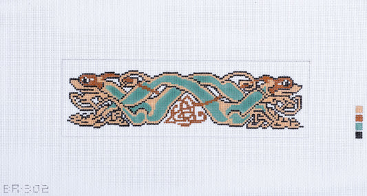 Barbara Russell Celtic Dogs Book Weight Needlepoint Canvas